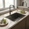 Pure.Sink Comfort Speciale 35 cm short PVD gunmetal sink, 50x35 cm, space-saving, PCM5035-61